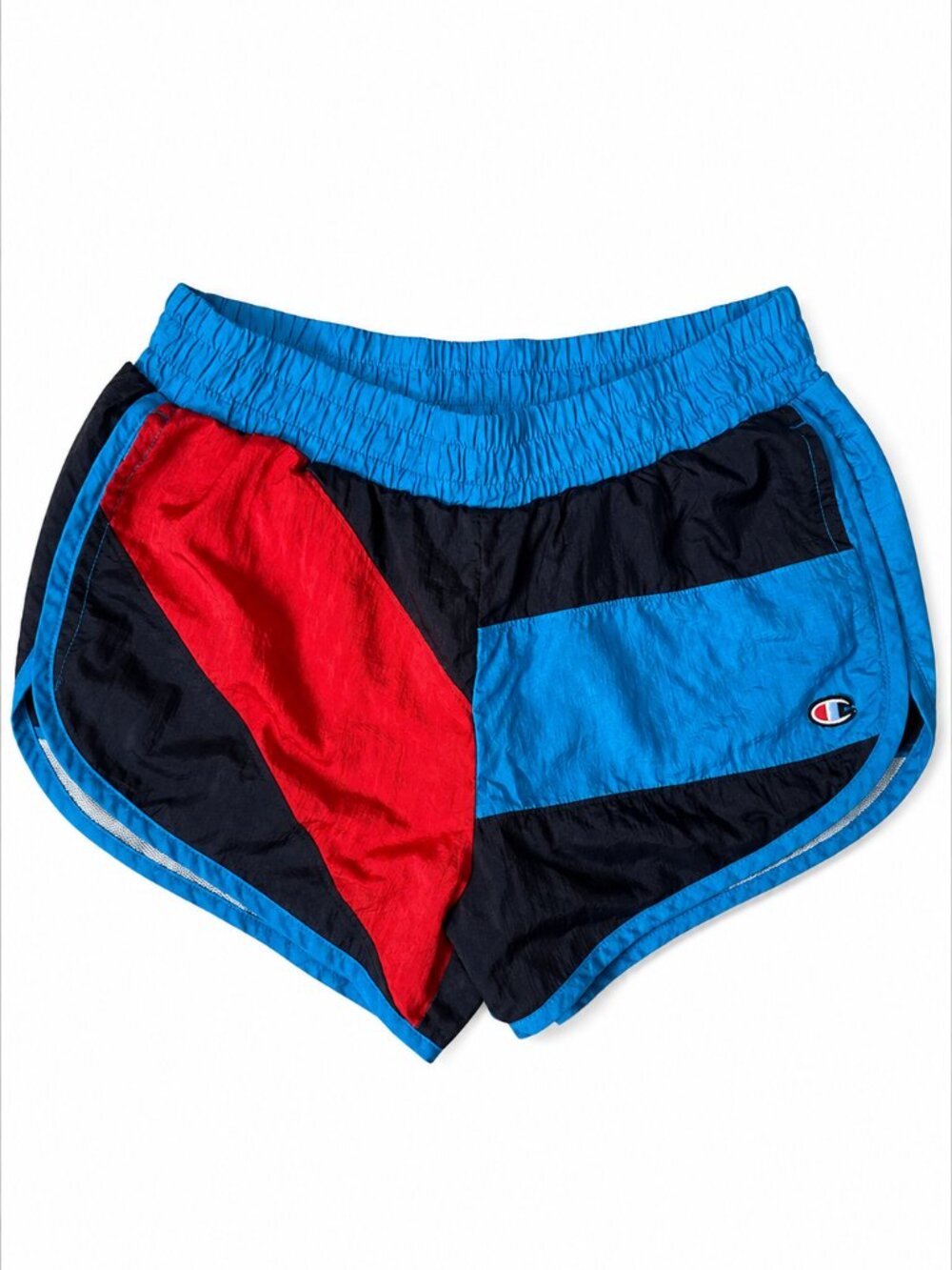 Champion Colorblock Athletic Running Shorts Blue Red Women's Medium Pockets - Picture 3 of 9